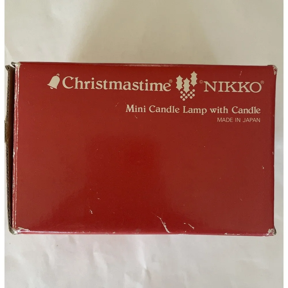 Nikko Christmastime Mini Candle Lamp Cerami Christmas Tree Hurricane Globe Japan